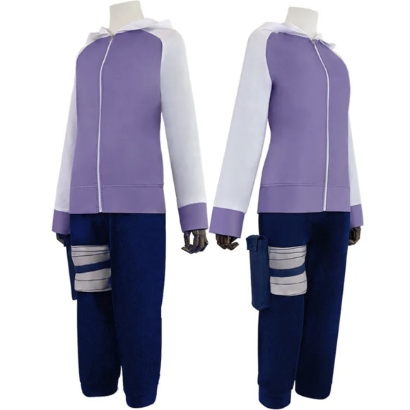 Anime Naruto Shippuden Hinata Hyuga Costume Complete Outfit Cosplay Party Set - Picture 7 of 9